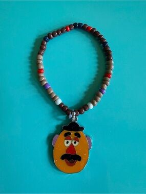 Handmade Toy Story Mr. Potato Head Charm Beaded Bracelet Child Size